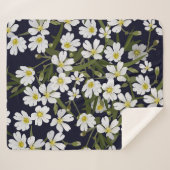 Weiße Blume: Vintages Muster. Sherpadecke (Vorderseite (Horizontal))