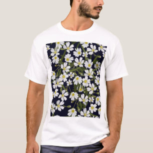 Weiße Blume: Vintages Muster. T-Shirt