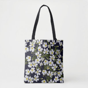 Weiße Blume: Vintages Muster. Tasche