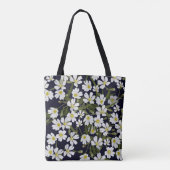 Weiße Blume: Vintages Muster. Tasche (Rückseite)