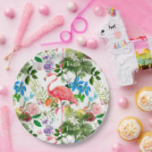 Weiße Blume, Vögel, Flamingo, Bienen, Pappteller (Party)