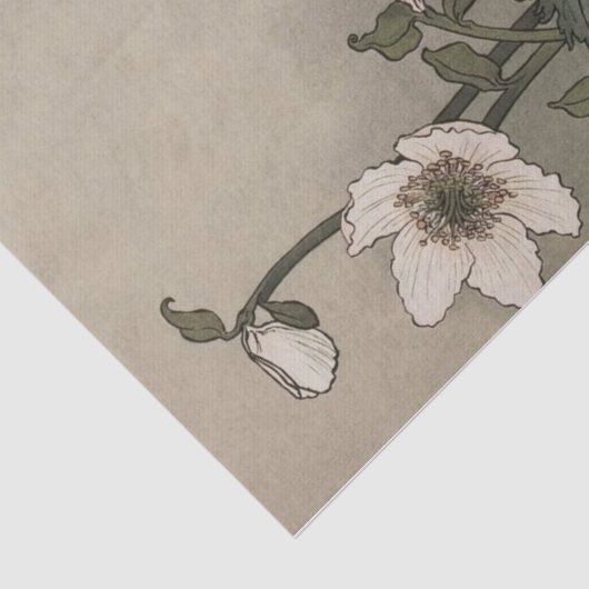 Weiße Blume von Eugene Grasset Seidenpapier (Ausschnitt)