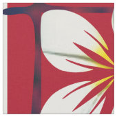 Weiße Blume von Rot und Blau Kariert Stoff (Nahaufnahme)