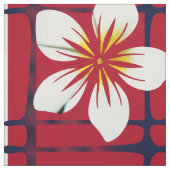 Weiße Blume von Rot und Blau Kariert Stoff (Muster)