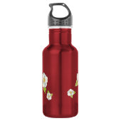 Weiße Blume Wasser Flasche Edelstahlflasche (Rückseite)