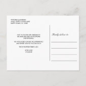 Weiße Blume WEDEN ÄNDERN DAS DATUM POSTPONEMENT Ankündigungspostkarte (Rückseite)