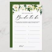 Weiße Blume wie alt war das Brautduschenspiel (Vorne/Hinten)