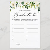 Weiße Blume wie alt war das Brautduschenspiel (Vorderseite)