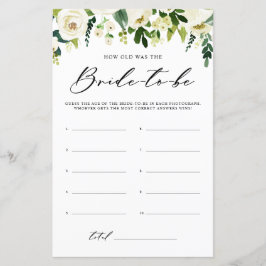 Weiße Blume wie alt war das Brautduschenspiel