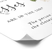 Weiße Blume Wie viele Küsse unterschreiben Poster (Ecke)