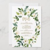 Weiße Blume Wreath Hens Bachelorette Wochenende Einladung (Rückseite)