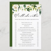 Weiße Blume würden ihr Baby-Duschenspiel lieber sp (Vorne/Hinten)