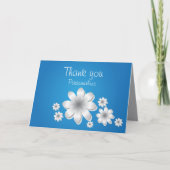 Weiße Blume zu Baby Blue - Personalize Message Karte (Vorderseite)