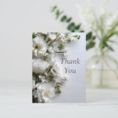 Weiße Blume zu Texturpapier Danke Karte (Stehend Vorderseite)