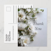 Weiße Blume zu Texturpapier Danke Karte (Vorne/Hinten)