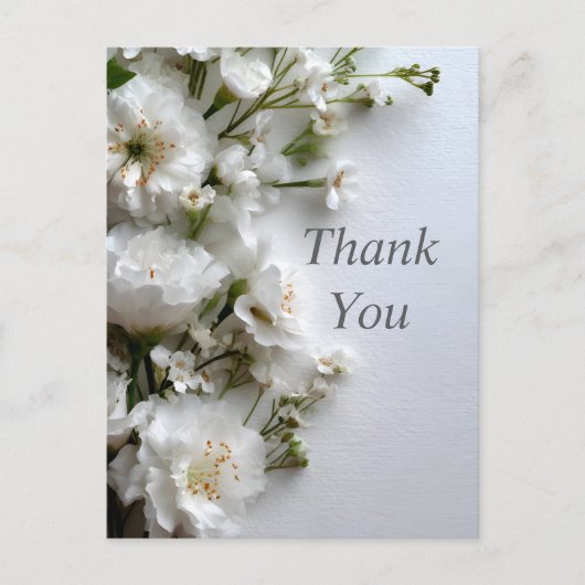 Weiße Blume zu Texturpapier Danke Karte (Vorderseite)