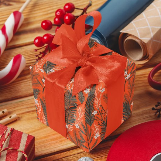 Weiße Blume zum Thema Weihnachten Geschenkpapier