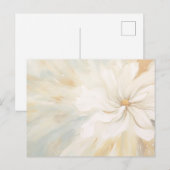 Weiße Blumen abstrakte Malerei. Postkarte (Vorne/Hinten)