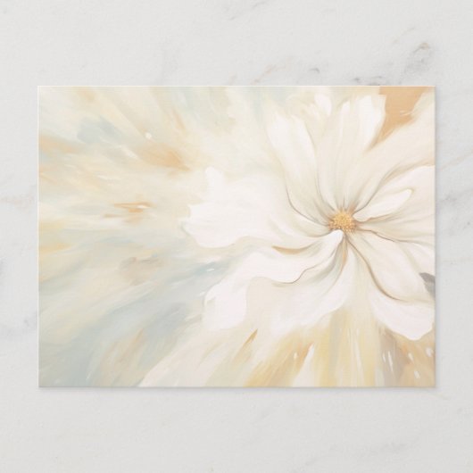 Weiße Blumen abstrakte Malerei. Postkarte (Vorderseite)