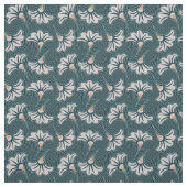 Weiße Blumen-aquamarines Gewebe Stoff (Muster)