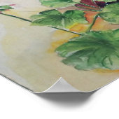 Weiße Blumen Aquarell – Botanischer Wandkunst Druc Poster (Ecke)