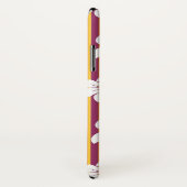 Weiße Blumen auf einem gestreiften Hintergrund Case-Mate iPhone Hülle (Hinten/Rechts)