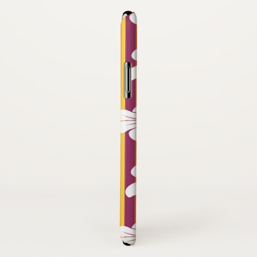 Weiße Blumen auf einem gestreiften Hintergrund Case-Mate iPhone Hülle (Hinten/Rechts)