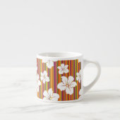 Weiße Blumen auf einem gestreiften Hintergrund Espressotasse (Rechts)