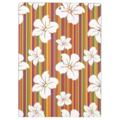 Weiße Blumen auf einem gestreiften Hintergrund Klemmbrett (Rückseite)