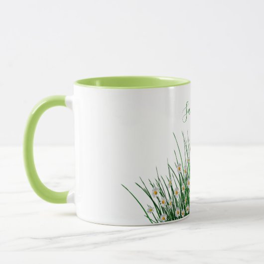 Weiße Blumen Blume Wiesengrün Sommername Tasse (Links)