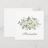Weiße Blumen Brautjungfer Geschenk Einladung (Vorne/Hinten)