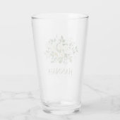 Weiße Blumen Brautjungfer Geschenk Glas (Rückseite)