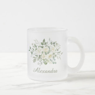 Weiße Blumen Brautjungfer Geschenk  Mattglastasse