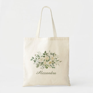 Weiße Blumen Brautjungfer Geschenk  Tragetasche