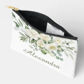 Weiße Blumen Brautjungfer Geschenk Zubehörtasche (Offen)