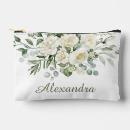 Weiße Blumen Brautjungfer Geschenk Zubehörtasche