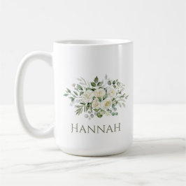 Weiße Blumen Brautjungfer Geschenktasse mit indivi Kaffeetasse