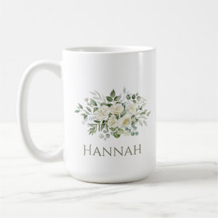 Weiße Blumen Brautjungfer Geschenktasse mit indivi Kaffeetasse