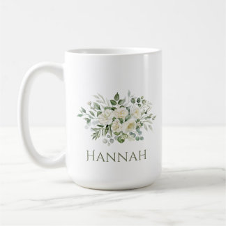 Weiße Blumen Brautjungfer Geschenktasse mit indivi Kaffeetasse