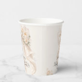 Weiße Blumen-Brautstrauß-Dusche Pappbecher (Rechts)
