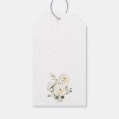 Weiße Blumen, cremefarbene Blumen, Boho, Geburtsta Geschenkanhänger (Rückseite)