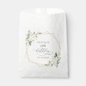 Weiße Blumen, cremefarbene Blumen, Boho, Geburtsta Geschenktütchen (Vorderseite)