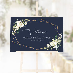 Weiße Blumen, cremefarbene Blumen, Boho, Hochzeits Poster