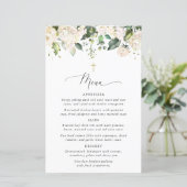 Weiße Blumen, cremefarbene Blumen, Boho, Taufmenü (Stehend Vorderseite)