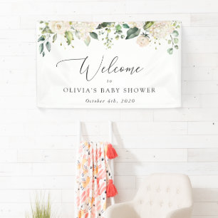 Weiße Blumen, cremefarbene Blumen, Willkommen zur  Banner