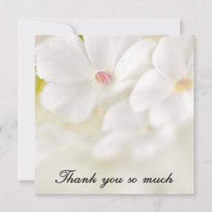 Weiße Blumen Danke Mitteilungskarte