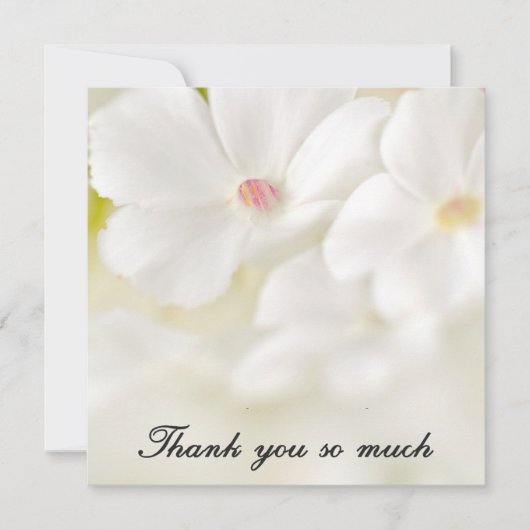 Weiße Blumen Danke Mitteilungskarte (Vorderseite)
