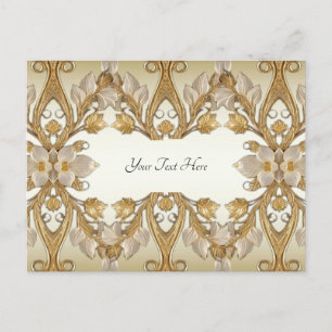 Weiße Blumen Dekorative Gold Postkarte