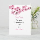 Weiße Blumen des Kirschblüten-Rosas danken Ihnen Dankeskarte (Stehend Vorderseite)