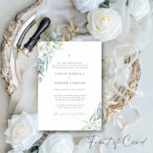Weiße Blumen & Elegante Grüne Katholische Hochzeit